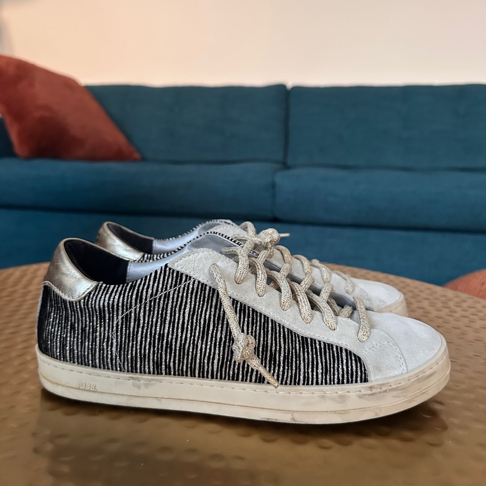 P448 “John” Black and Silver Textured Sneakers